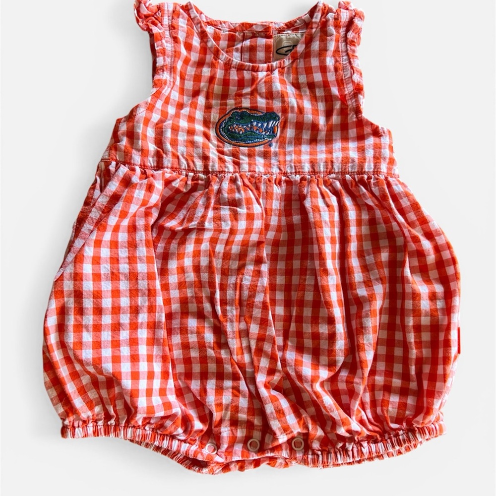 Orange Gator Baby Romper